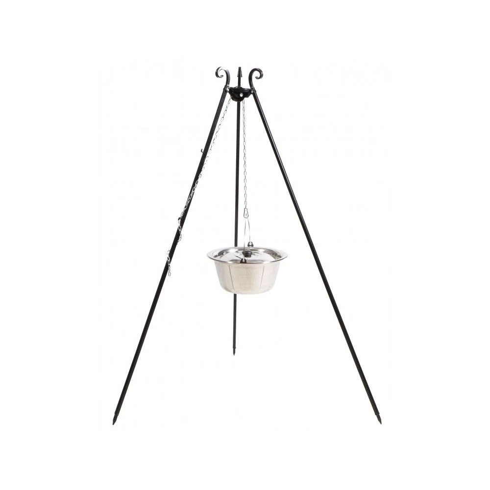 Cook King 180 Cm 3-ben Til Bålsted Med 10 L Rustfristål Gryde 1 Cook King 180 Cm 3-ben Til Bålsted Med 10 L Rustfristål Gryde