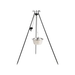 Cook King 180 Cm 3-ben Til Bålsted Med 14 L Rustfristål Gryde + Winch