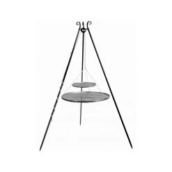 Cook King 180 Cm 3-ben Til Bålsted Med 2 Stål Rists 80 Cm + 40 Cm