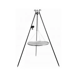 Cook King 180 Cm 3-ben Til Bålsted Med 50 Cm Rustfristål Rist + Winch