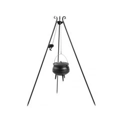 Cook King 180 Cm 3-ben Til Bålsted Med 6 L Støbejerns Afrikansk Gryde + Winch