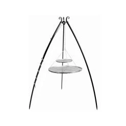 Cook King 200 Cm 3-ben Til Bålsted Med 2 Rustfristål Rist 70 Cm + 40 Cm