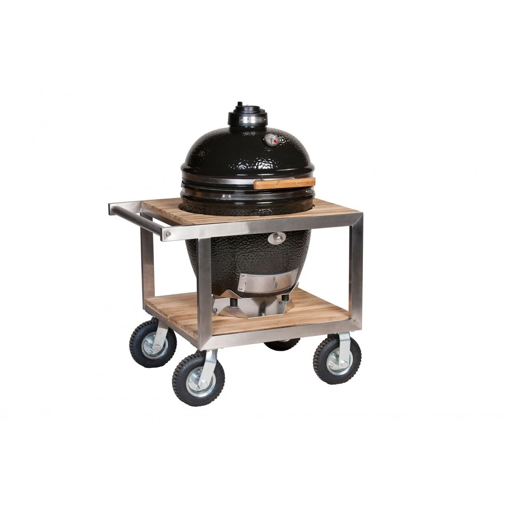 Monolith Kamado Vogn/Buggy Til CLASSIC/LARGE (Rustfri Stål & Teak) 2 Monolith Kamado Vogn/Buggy Til CLASSIC/LARGE (Rustfri Stål & Teak) - Billede 2