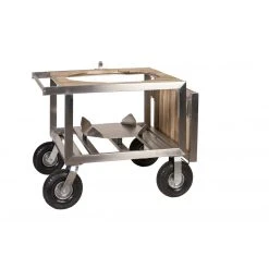 Monolith LeChef Kamado Buggy Sidebord (Rustfristål & Teak) -OFYR butik monolith lechef kamado buggy sidebord rustfristal teak 2