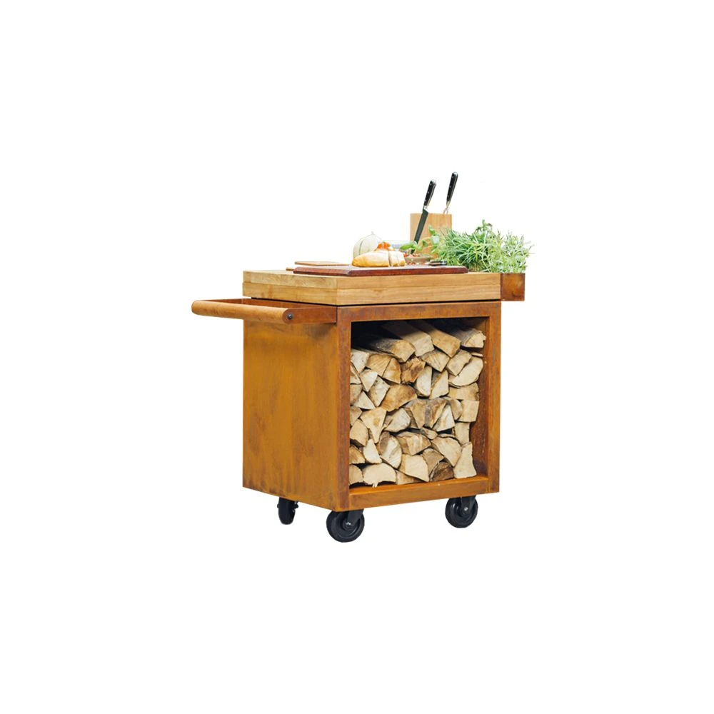 OFYR Mise En Place Table Corten 65 PRO Teak Wood 2 OFYR Mise En Place Table Corten 65 PRO Teak Wood - Billede 2